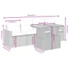 5-tlg. Garten-Sofagarnitur mit Kissen Grau Poly Rattan Produktbild-Vorschau 3