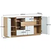 Sweiko dressoir (met glazen planken en LED-verlichting), Productafbeelding-voorbeeld 7
