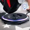 A close-up of a cordless steam iron base with a blue light ring on a patterned surface. Voir les images du produit