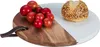 Relaxdays Tagliere rotondo, marmo e legno, tagliere da Anteprima dell’immagine prodotto 1