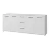 Niedriges Sideboard – Mattweiß – 4 Türen, 3 Schubladen – Produktbild-Vorschau 1