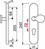 Wohnungstür Schutzbeschlag Security 302 Chrom WE-72 mm mit Produktbild-Vorschau 3
