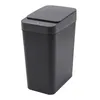 A black automatic trash can with a sensor lid is shown against a white background. Náhled obrázku produktu