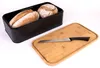 Zeller Brotkasten m. Bamboo Deckel, Metall, matt schwarz - Produktbild-Vorschau 3