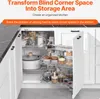 A corner cabinet with a pull-out organizer filled with kitchen items. Anteprima dell’immagine prodotto