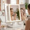 Specchio da trucco pieghevole bianco con illuminazione LED Anteprima dell’immagine prodotto 4