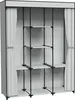 Textile Garderobe SONIA 8 Regalböden Grau mit Vorhang Produktbild-Vorschau 1