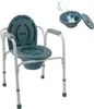 A medical commode chair with a removable bucket and lid, shown against a white background. Produktbild-Vorschau