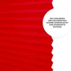 A close-up of a red pleated blind with text overlay. Produktbild-Vorschau
