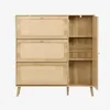 sweeek - Schuhschrank mit Rattan-Geflecht und 3 Klapptüren Produktbild-Vorschau 6