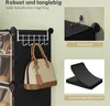 A collage of images showcasing a shoe storage organizer with features and product details. Produktbild-Vorschau