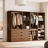 Kit armadio modulare decorazione legno 4 elementi, Noce Anteprima dell’immagine prodotto 2