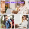 A collage of three lifestyle images showing people using headphones in different settings: relaxing at home, hiking outdoors, and working in an office. Produktbild-Vorschau