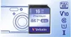 A marketing image showing a Verbatim SDHC memory card next to a schematic of a camera. Podgląd zdjęcia produktu