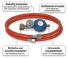 Mucola tubo gas + riduttore di pressione incl. manometro Anteprima dell’immagine prodotto 5