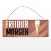 Freibier morgen Metallschild mit Bierglas im Retrolook Produktbild-Vorschau 2