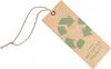 A brown cardboard tag with a green recycling symbol and German text, attached to a piece of twine. Produktbild-Vorschau
