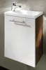 Handwaschplatz mit Hochglanz-MDF-Fronten walnuss-weiß Produktbild-Vorschau 2