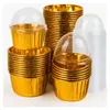 Muffinförmchen 40×50 mm – Gold – 50 Stück mit Deckeln – Produktbild-Vorschau 1
