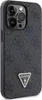 Close-up of a black phone case with a textured pattern and a silver Guess logo. Náhled obrázku produktu