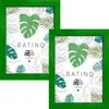 Two green picture frames are displayed side-by-side against a white background, showcasing a tropical leaf pattern within each frame. Náhľad obrázku produktu