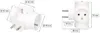 Two views of a white 3-way power splitter with dimensions indicated. Anteprima dell’immagine prodotto
