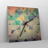 Wanduhr - Quadrat - Glasuhr - Abstraktion Dreieck Muster - Produktbild-Vorschau 4
