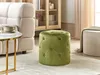 BELIANI Pouf Olivgrün Samtbezug Rund 40 cm Gesteppt mit Produktbild-Vorschau 2