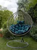 Poduszka na kokon wiszący fotel XXL 110 cm czarna w zielone Podgląd zdjęcia produktu 15