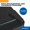 Close-up of a refrigerator door hinge and a marketing graphic. Produktbild-Vorschau