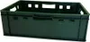 A dark green plastic crate is shown against a white background. Produktbild-Vorschau