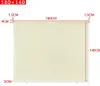 A diagram showing the dimensions of a beige roller blind. Voir les images du produit