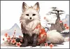 Wallario Wandbild Fuchs mit Kirschblüten, Größe: 70,30 x Produktbild-Vorschau 1