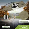 tillvex® Alu Parasol Rectangulaire Ø 330 cm Marron + Voir les images du produit 4