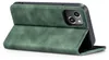 A green flip case for an iPhone is shown standing upright. Produktbild-Vorschau
