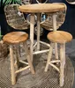 2x Barhocker Teak Stuhl Bistrohocker Hocker Rustikal Produktbild-Vorschau 4