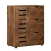 A wooden cabinet with multiple drawers and shelves, presented against a white background. Podgląd zdjęcia produktu