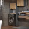 A modern bathroom with a washing machine and vanity. Produktbild-Vorschau