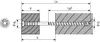 A diagram showing a screw being used to join two pieces of wood, with various measurements indicated. Produktbild-Vorschau