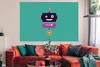MuchoWow® Poster Roboter - Rad - Lila - Grün - Jungen - Produktbild-Vorschau 2