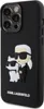 A black iPhone case with a 3D Karl Lagerfeld and Choupette illustration. Produktbild-Vorschau