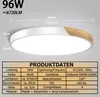 UISEBRT Plafonnier LED blanc froid 96W en bois avec Voir les images du produit 2