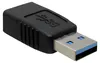 DeLOCK USB 3.0-A Adapter USB-A Schwarz Náhľad obrázku produktu 1