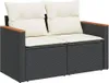 vidaXL 10-tlg. Garten-Sofagarnitur mit Kissen Schwarz Poly Produktbild-Vorschau 5