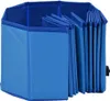 A blue foldable dog pool is shown from a slightly elevated side angle. Voir les images du produit