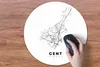 MuchoWow® Mauspad Mousepad Karte - Gent - Belgien - Schwarz Produktbild-Vorschau 4