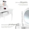 Coiffeuse avec miroir 4 tiroirs - blanc Voir les images du produit 3