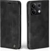 A black flip case for a smartphone, shown from the front and back. Produktbild-Vorschau