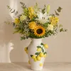 Atmosphera Blumenvase Zitronen - gelb - Keramik - D20 x H33 Produktbild-Vorschau 8