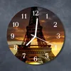 Glasuhr Wanduhr Küchenuhr Echt-Glas 30fi cm Eiffelturm Produktbild-Vorschau 2